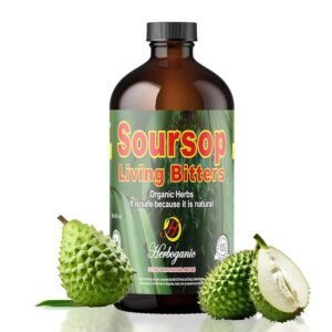 Herboganic Soursop Living Bitters 16 oz is a natural herbal tonic designed to support digestive health, detoxification, and overall vitality