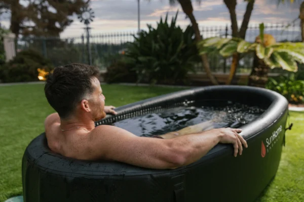 Sun Home horizontal cold plunge tub with chiller unit and control app