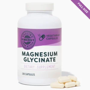 Fuel your holistic wellness with Vimergy Magnesium Glycinate, enhanced with botanicals for added support: Feature & Ingredient Breakdown 310 mg magnesium glycinate per capsule—high dose, highly absorbable Added ginger and turmeric extracts—natural anti-inflammatory and antioxidant benefits that complement magnesium’s effects Vegan, gluten-free, non-GMO—clean and dietary inclusive Usage & Integration Tips Take one capsule daily with a meal Suitable for recovery days or athletic routines to ease post-workout inflammation Combine with yoga, stretching or mindfulness for integrated wellness Ideal For Active individuals needing joint recovery, inflammation-sensitive diets, or users seeking multi-benefit supplementation.